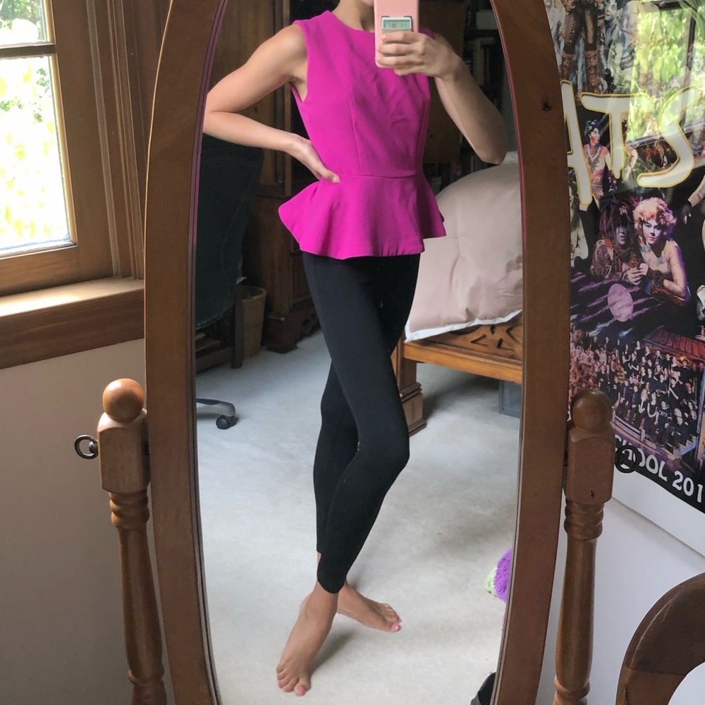 Magenta Peplum Top